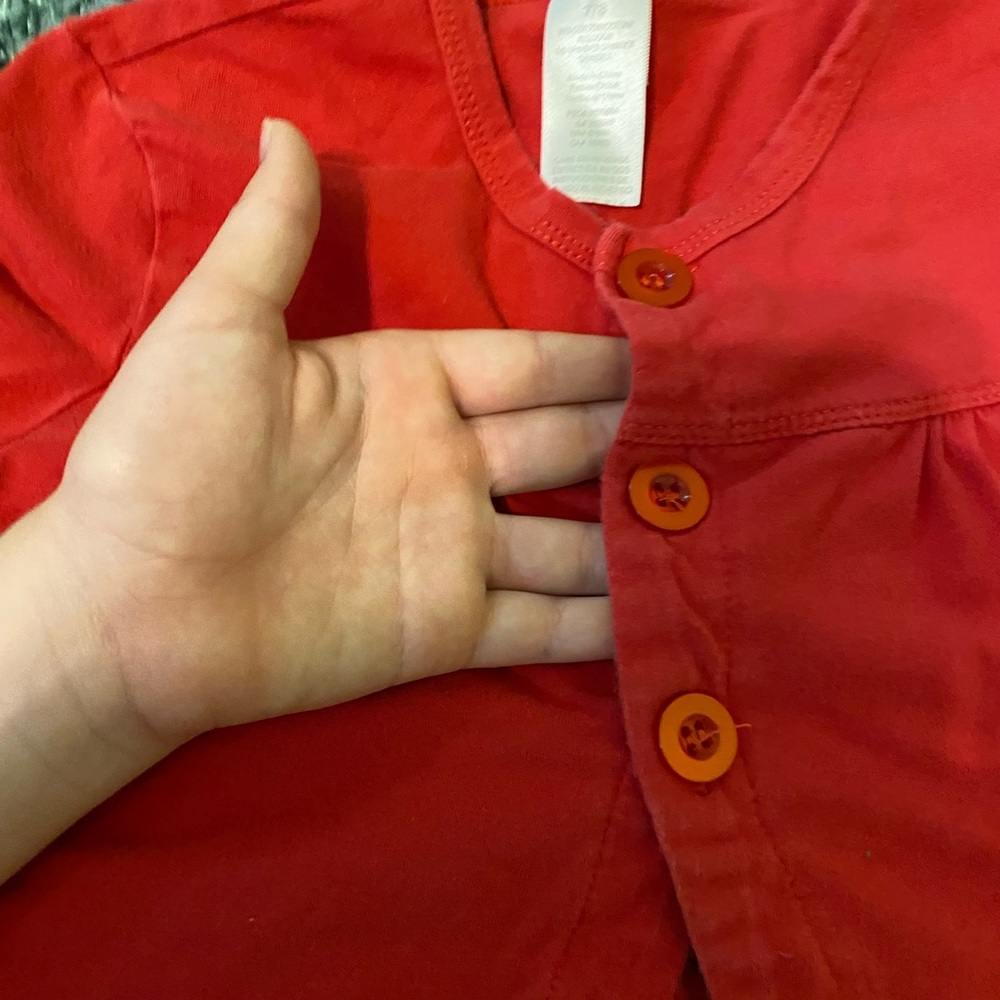 Girls Red Buttoned Down Cardigan Size 7/8 - Picture 2 of 6